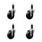 Service Caster 3.5'' SS Soft Rubber Wheel Swivel 1-1/8'' Expanding Stem Caster Set, 4PK SCC-SSEX20S3514-SRS-118-4 - alternate 1